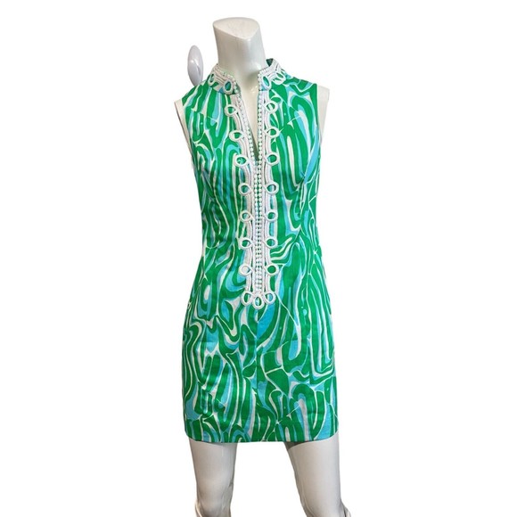 Lilly Pulitzer Alexa Shift Resort White Finders Keepers Lace Trim Dress Sz 2 NWT - Picture 2 of 13
